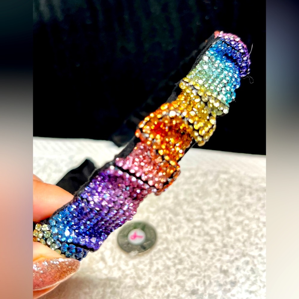 Rainbow Rhinestone Beaded and crystal headband -very pretty standard size